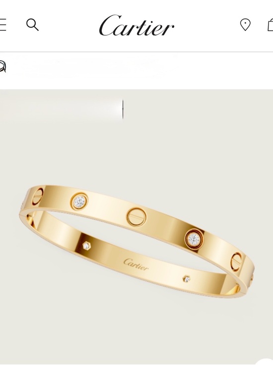 Cartier Jewelry - Cartier Four Diamond Yellow Gold Diamond Love Bracelet size 18